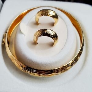 Earrings and Bangle Bracelet Set